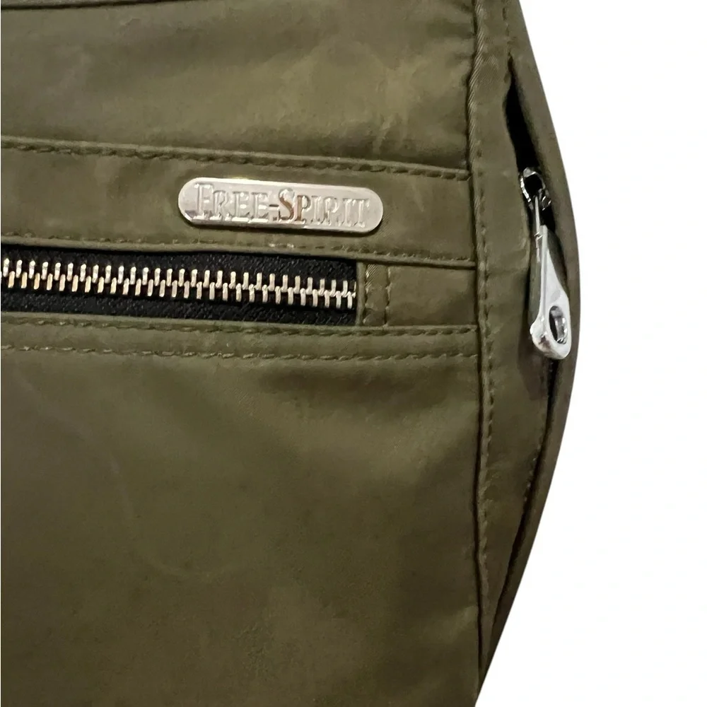 Free Spirit Nylon Crossbody Sling Shoulder Bag – Olive Green